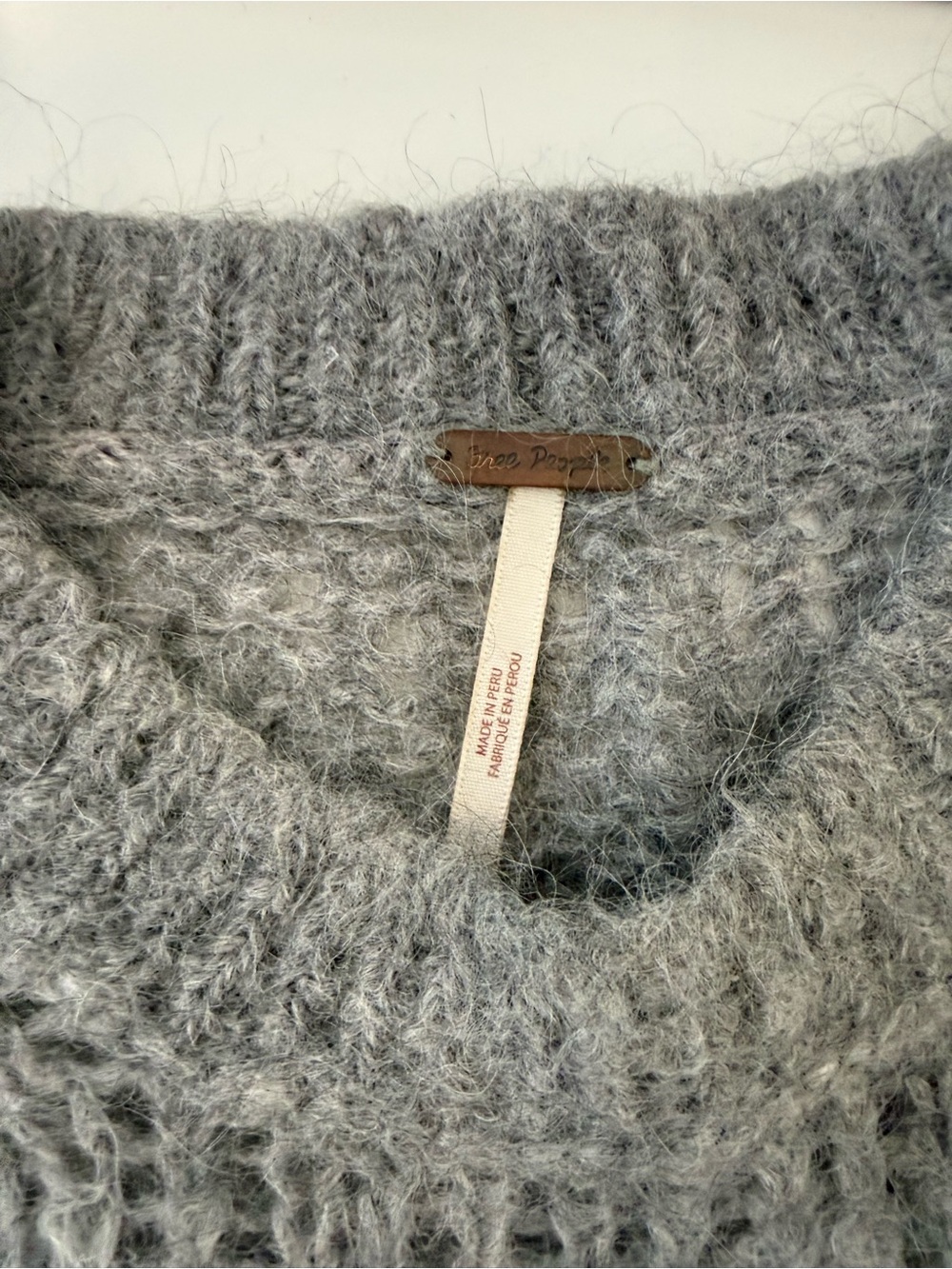 FREE PEOPLE eyelash Crew Neck Sweater gray size small
